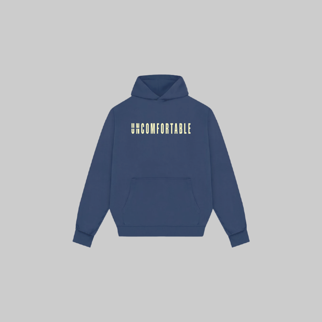 Hoodie Blue w/ Cream Quote